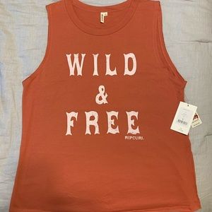 NWT RIP CURL GTEKR8 Red Wilder Muscle Tee